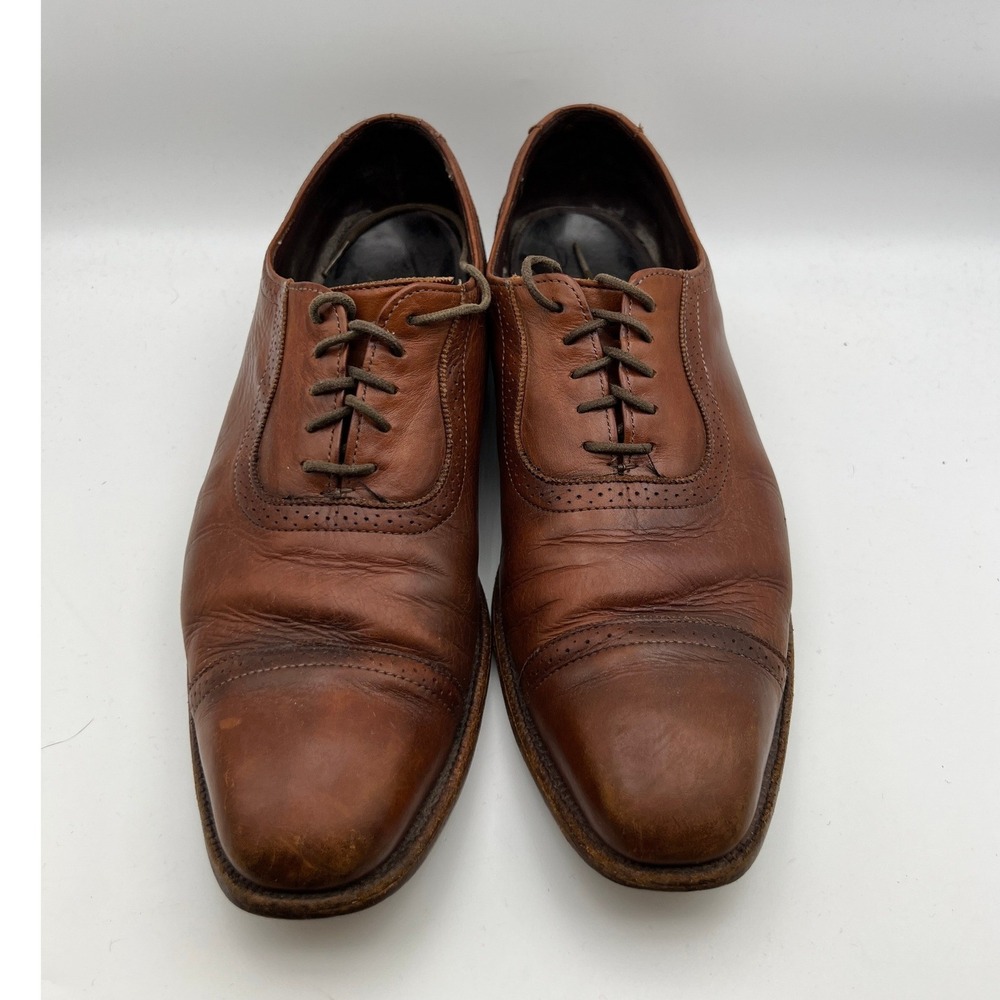 Allen Edmonds Rutledge Brown Leather Cap Toe Oxford Dress Shoes Mens 11 Brogue
